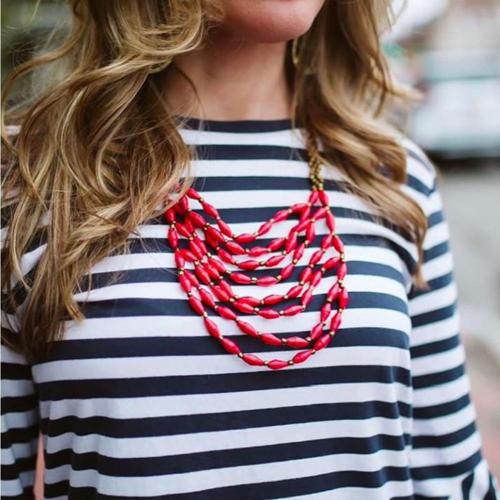 Noonday Collection Latifa Necklace Cherry Red Paper Beads